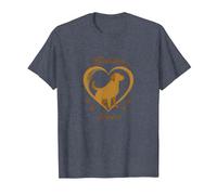 Golden Heart Golden Retriever Love Paw Prints Dog Lovers T-Shirt, Homme, Bleu Chiné, 6XL
