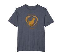 Golden Heart Golden Retriever Love Paw Prints Dog Lovers T-Shirt, Homme Grandes Tailles, Bleu Chiné, 2X Tall