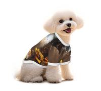 Golden Heavenly Light T-shirt pour chien avec fond rose et élastique - Pull mignon respirant et doux - Taille L