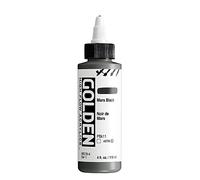GOLDEN Flacon de peinture acrylique professionnelle à haut débit Noir Mars 118 ml