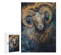 Golden Horned Ram Painting Puzzle 300 Pièces Educa Jouet en Bois Cadeau Unique Décoration Intérieure Jeu Éducatif Challenge Toy Adultes Et Enfants À Partir De 14 Ans 300 PCS