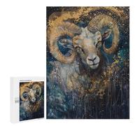 Golden Horned Ram Painting Puzzle 500 Pièces Educa Jouet en Bois Cadeau Unique Décoration Intérieure Jeu Éducatif Challenge Toy Adultes Et Enfants À Partir De 14 Ans 500 PCS