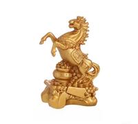 Golden Horse Pièce d'art pour bureau ou salon basée sur le symbolisme chinois du pouvoir et de la détermination Design visuellement frappant (cheval d'or)
