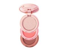 Golden Hour & Coral Flush & Bronze Shadow Palette de maquillage 3 en 1 avec miroir, poudre mate scintillante, mélangable, adaptée aux voyages, sans cruauté envers les animaux