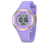 Golden Hour Montre de Sport étanche pour Femme avec chronographe numérique et Bracelet en Silicone, Violet, Moderne
