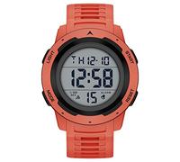 GOLDEN HOUR Montre de Sport numérique étanche pour Homme - Grand écran Facile à Lire - Style Militaire avec Bracelet en Caoutchouc - Rouge