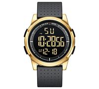 GOLDEN HOUR Montre Digitale étanche Ultra-Mince pour Hommes avec Affichage Grand Angle Bracelet en Caoutchouc pour Hommes Femmes