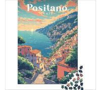 Golden Hour Over Positano Puzzles 1000 pièces | Course de vitesse manuelle un défi pour compléter la collection d'artistes BeauxArts 38x52cm