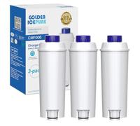 GOLDEN ICEPURE Filtre à eau, Remplacement pour Filtre De'Longhi DLSC002 (3) | Compatible avec machines à café De'Longhi - ECAM, ESAM, ETAM, BCO, Série EC, SER3017, réduit calcaire & chlore