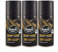 Golden Intense Lot de 3 déodorants et spray pour le corps pour homme (3 x 150 ml) | Déodorant en spray sans aluminium | Parfum séduisant de pamplemousse et de noix de muscade