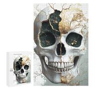 Golden Kintsugi Skull Art Puzzle 1000 Pièces Educa Jouet en Bois Cadeau Unique Décoration Intérieure Jeu Éducatif Challenge Toy Adultes Et Enfants À Partir De 14 Ans 1000 PCS