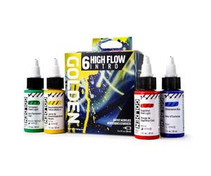 GOLDEN, Kit d'introduction à haut débit, 6 couleurs, peinture acrylique professionnelle