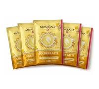 Golden Latte Monbana Dosettes 10g - Boisson Curcuma & Épices Vegan - Préparation Chaude ou Froide - Format au Choix (Lot de 5, 10 ou 15 Unités) (5 dosettes, 50, gramme)