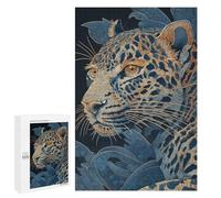 Golden Leopard in Blue Jungle Puzzle 1000 Pièces Educa Jouet en Bois Cadeau Unique Décoration Intérieure Jeu Éducatif Challenge Toy Adultes Et Enfants À Partir De 14 Ans 1000 PCS
