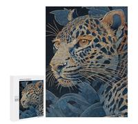 Golden Leopard in Blue Jungle Puzzle 500 Pièces Educa Jouet en Bois Cadeau Unique Décoration Intérieure Jeu Éducatif Challenge Toy Adultes Et Enfants À Partir De 14 Ans 500 PCS