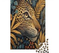 Golden Léopard in The JunglePuzzles 1000 Pièces pour Adultes, Style de Peinture à l'huilejeux Éducatifs, Décoration D'intérieur38x26cm/1000pcs