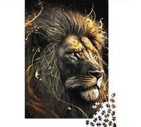 Golden Lion Puzzle Powerful Mane 1000 Pièces Papier Recyclé pour Adultes Et À Partir De 12 Ans Puzzle pour Adultes Amusant Et Stimulant Jeu de Famille 52x38cm/1000pcs