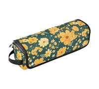 Golden Little Wildflower Sac de voyage pour outils de cheveux avec coussinet résistant à la chaleur, étui de transport portable pour fer à lisser, fer à friser, sèche-cheveux essentiel de voyage pour