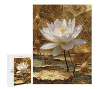 Golden Lotus Pond Scene Puzzle 1000 Pièces Educa Jouet en Bois Cadeau Unique Décoration Intérieure Jeu Éducatif Challenge Toy Adultes Et Enfants À Partir De 14 Ans 500 PCS