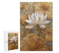 Golden Lotus Wall Art Puzzle 1000 Pièces Educa Jouet en Bois Cadeau Unique Décoration Intérieure Jeu Éducatif Challenge Toy Adultes Et Enfants À Partir De 14 Ans 1000 PCS