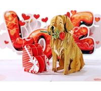 Golden Love, Carte De Saint-Valentin Pop-Up, Carte D'anniversaire, Mariage, Fiançailles, Carte De V?Ux 3d (Golden Love) Lo184fr1520