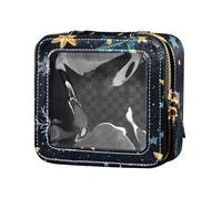 Golden Merry Christmas Tree Sacs à cosmétiques Organiseur en cuir Mini conteneurs de maquillage pour vol