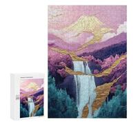 Golden Mountain Waterfall Art Print Puzzle 1000 Pièces Educa Jouet en Bois Cadeau Unique Décoration Intérieure Jeu Éducatif Challenge Toy Adultes Et Enfants À Partir De 14 Ans 300 PCS
