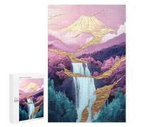 Golden Mountain Waterfall Art Print Puzzle 1000 Pièces Educa Jouet en Bois Cadeau Unique Décoration Intérieure Jeu Éducatif Challenge Toy Adultes Et Enfants À Partir De 14 Ans 1000 PCS