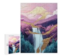 Golden Mountain Waterfall Art Print Puzzle 1000 Pièces Educa Jouet en Bois Cadeau Unique Décoration Intérieure Jeu Éducatif Challenge Toy Adultes Et Enfants À Partir De 14 Ans 500 PCS