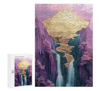 Golden Mountain Waterfall Landscape Puzzle 1000 Pièces Educa Jouet en Bois Cadeau Unique Décoration Intérieure Jeu Éducatif Challenge Toy Adultes Et Enfants À Partir De 14 Ans 300 PCS