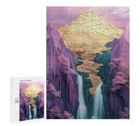Golden Mountain Waterfall Landscape Puzzle 1000 Pièces Educa Jouet en Bois Cadeau Unique Décoration Intérieure Jeu Éducatif Challenge Toy Adultes Et Enfants À Partir De 14 Ans 500 PCS