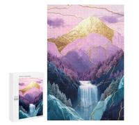 Golden Mountain Waterfall Landscape Puzzle 1000 Pièces Educa Jouet en Bois Cadeau Unique Décoration Intérieure Jeu Éducatif Challenge Toy Adultes Et Enfants À Partir De 14 Ans 1000 PCS