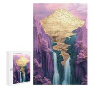 Golden Mountain Waterfall Landscape Puzzle 1000 Pièces Educa Jouet en Bois Cadeau Unique Décoration Intérieure Jeu Éducatif Challenge Toy Adultes Et Enfants À Partir De 14 Ans 1000 PCS