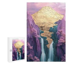 Golden Mountain Waterfall Landscape Puzzle 1000 Pièces Educa Jouet en Bois Cadeau Unique Décoration Intérieure Jeu Éducatif Challenge Toy Adultes Et Enfants À Partir De 14 Ans 1000 PCS