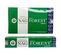 Golden Nag Forest Lot de 12 boîtes d'encens 12 x 15 g = 180 g