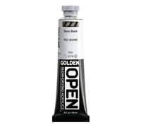 GOLDEN OPEN Slow-Drying Acrylics by, Bone Black, 59 ml Tube, Professional Acrylic Paint, Semi-Transparent