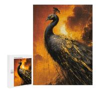Golden Peacock Art Print Puzzle 1000 Pièces Educa Jouet en Bois Cadeau Unique Décoration Intérieure Jeu Éducatif Challenge Toy Adultes Et Enfants À Partir De 14 Ans 500 PCS