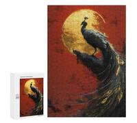 Golden Peacock Sunset Painting Puzzle 1000 Pièces Educa Jouet en Bois Cadeau Unique Décoration Intérieure Jeu Éducatif Challenge Toy Adultes Et Enfants À Partir De 14 Ans 300 PCS