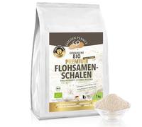 GOLDEN PEANUT Poudre de psyllium bio 99 % 1 kg de poudre de psyllium finement moulue sans additifs, ingrédient de cuisson sans gluten, qualité contrôlée