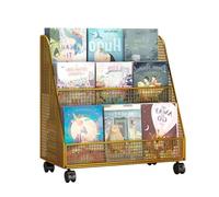 Golden Petite bibliothèque mobile à roulettes pour bureau, cuisine ou salle de bain Chariot de rangement élégant pour un accès facile et une nization efficace