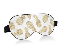 Golden Pines sans couture sur blanc masques pour les yeux blocs de couverture masque de sommeil léger ombre couverture bandeau relaxant yeux couverture avec sangle de tête réglable pour hommes femmes