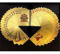 Golden Playing Cards Deck Gold Foil Poker Set Magic Card 24K Gold Plastic Foil Poker Durable Waterproof Cards Magic