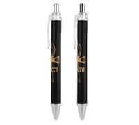 Golden Queen Stylo à bille rétractable avec symbole Ankh égyptien Pointe fine 0,5 Corps rond flexible pour un confort d'écriture