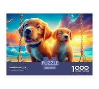 Golden Retriever 1000 Pièces Animal de Compagnie Chien Puzzles pour Adultes Un Puzzle Difficile Enfants Activité Familiale Parfaite Cadeaux pour Femmes Cadeaux pour Hommes 70x50cm