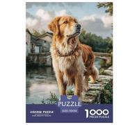 Golden Retriever 1000 Pièces Chien de Grande Taille Puzzle pour Adultes Matériaux Recyclés Cadeau Unique Adultes Et Adolescents Dès 14 Ans 70x50cm/1000pcs