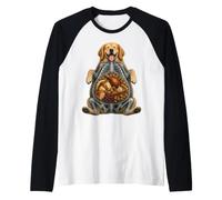 Golden Retriever - Aliment en Peluche pour Chien - Coma - Drôle de radiographie Manche Raglan