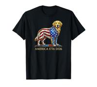 Golden Retriever America 1776 2026 Patriotic USA 250 Ans T-Shirt