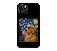 Golden Retriever Art Chien Soufflant Rose Bubble Gum Coque pour iPhone 11 Pro
