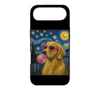 Golden Retriever Art Chien Soufflant Rose Bubble Gum Coque pour iPhone Air