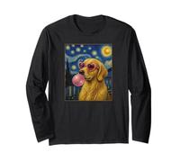 Golden Retriever Art Chien Soufflant Rose Bubble Gum Manche Longue